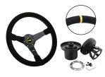Set Luisi Mirage Sportlenkrad Wildleder schwarz geschüsselt & Nabe passend für Opel Astra F 1990-2000 W5207